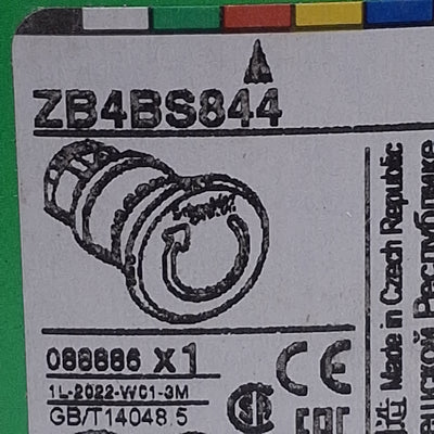 New Schneider Electric ZB4BS844 E-Stop Twist-To-Release Push Button Head 22mm