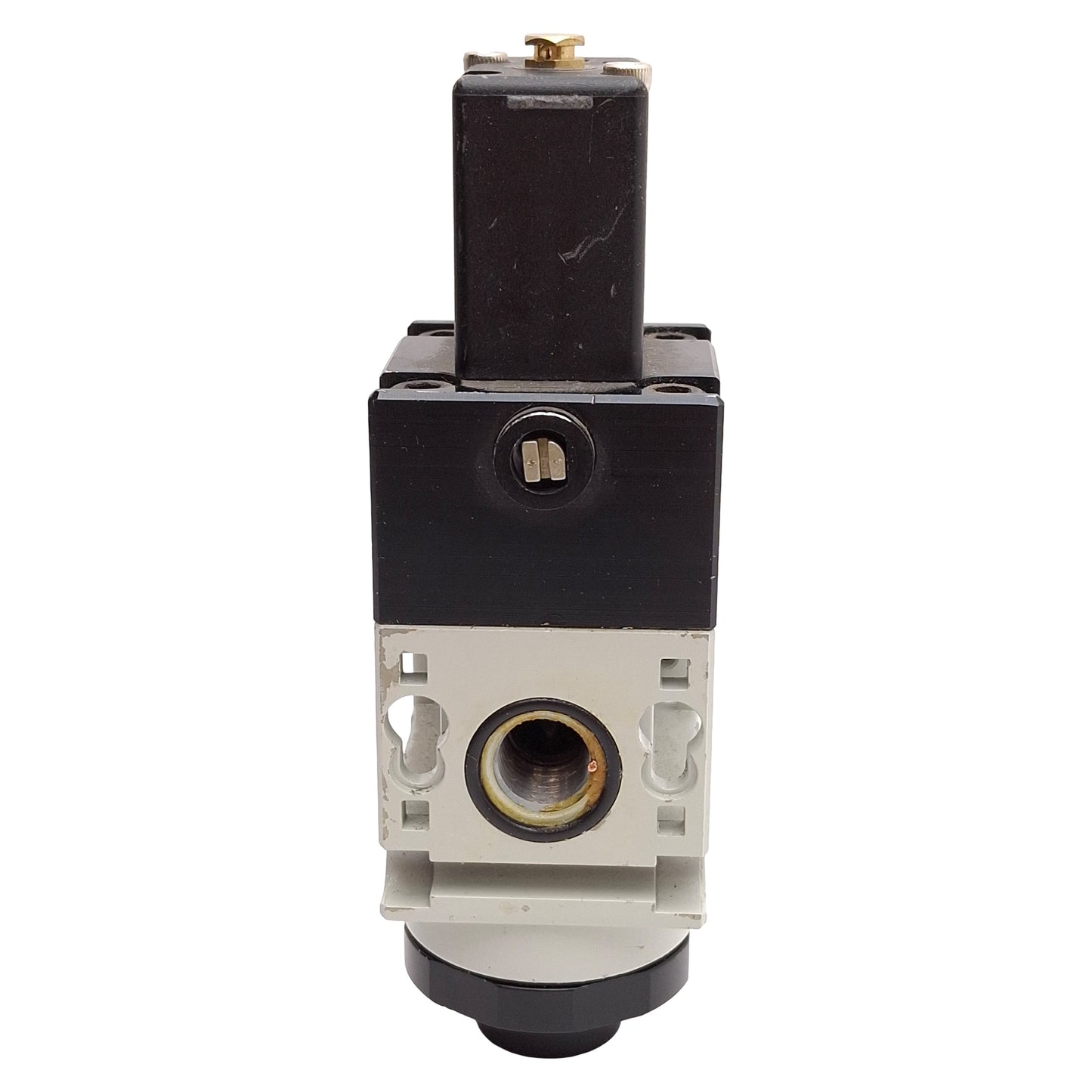 Used Numatics S14E-02BK Solenoid Quick Exhaust Valve, 40-150psi 1/8in NPTF 24VDC Coil