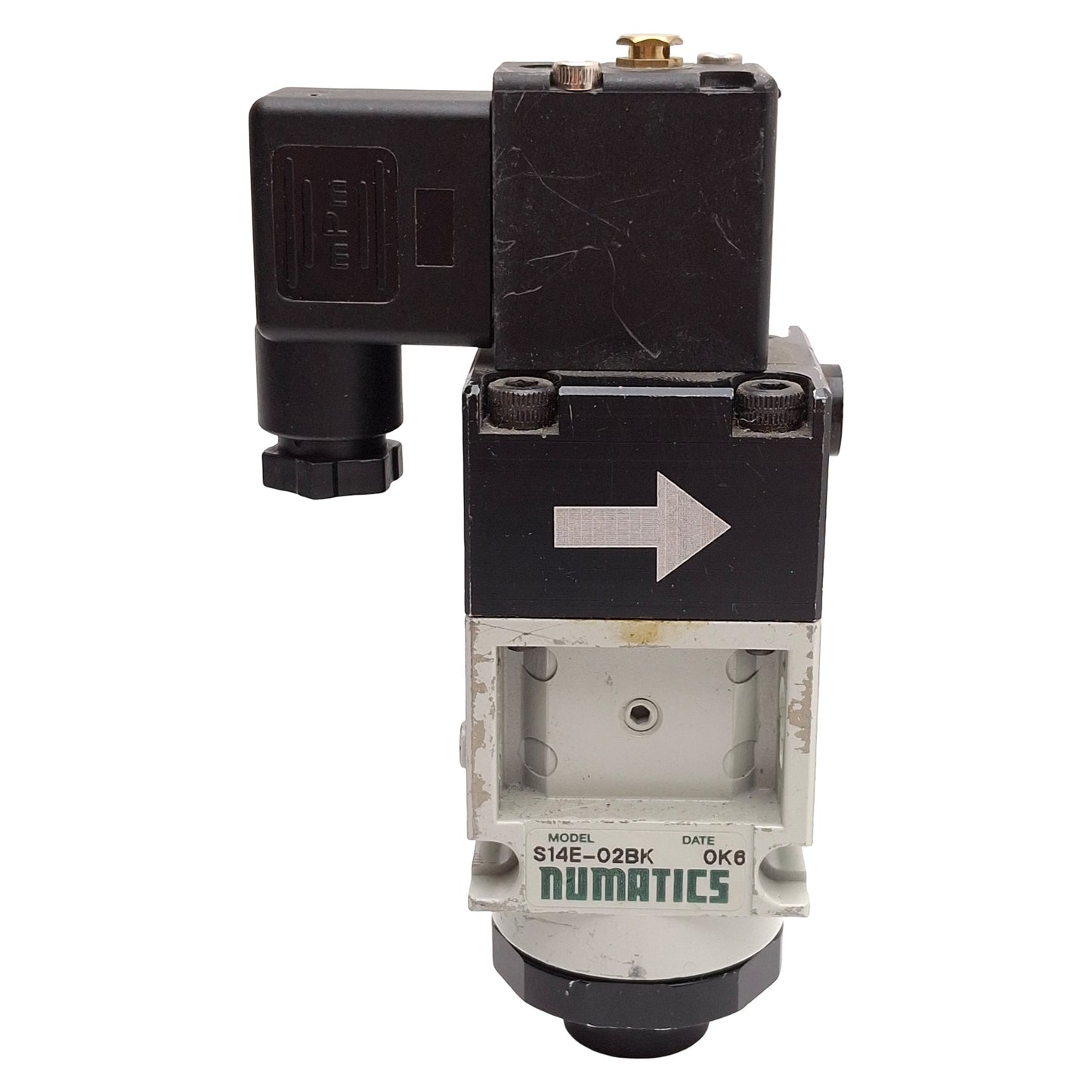 Used Numatics S14E-02BK Solenoid Quick Exhaust Valve, 40-150psi 1/8in NPTF 24VDC Coil