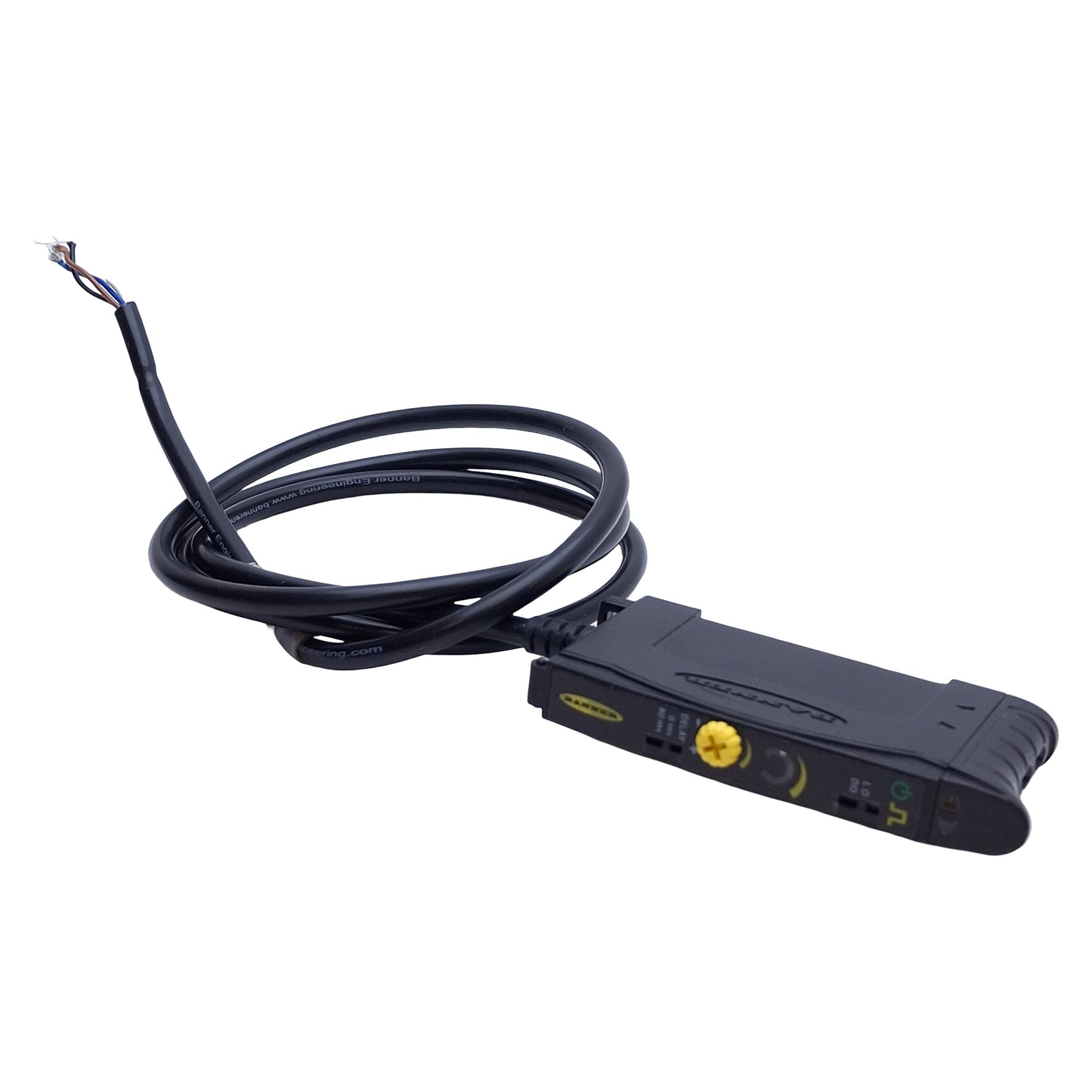 Used Banner D10AFPG Fiber Optic Sensor NPN/PNP, 10-30VDC,Green Beam, 2ft Cable