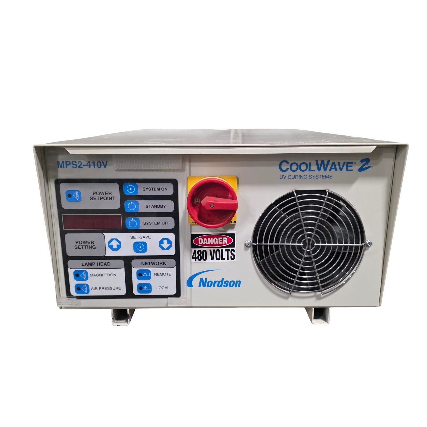 Used Nordson MPS2-410V Coolwave 2 UV Curing System Controller With CW2 Lamphead