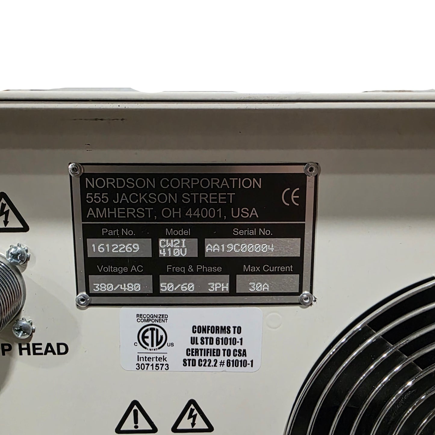 Used Nordson MPS2-410V Coolwave 2 UV Curing System Controller With CW2 Lamphead
