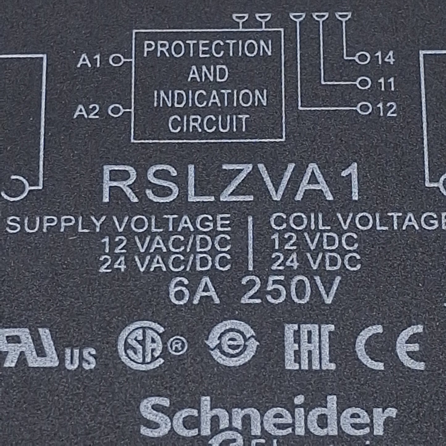 Used Lot of 2 Schneider Electric RSLZVA1 Relay Socket, 12-24VDC In, 6A 250VAC Max