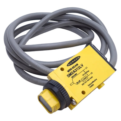Used Banner SM2A312LV Retroreflective Mini Beam Sensor 24-240VAC, 5m Range, 4ft Cable