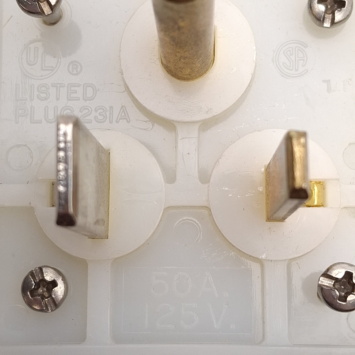 Used Hubbell HBL9361 Industrial Male Plug, 2-Pole 3-Wire Grounding, 50A 125V, 5-50P