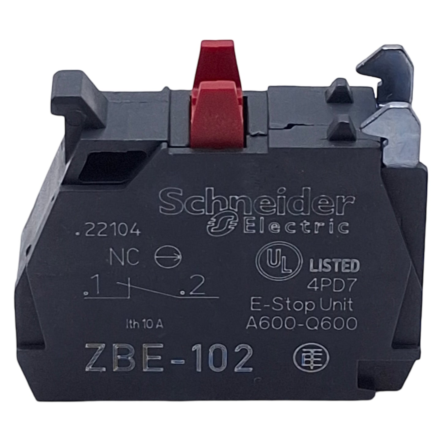 New Lot of 5 Schneider Electric ZBE102 Switch Contact Block, NC, 10A 600V, 22mm