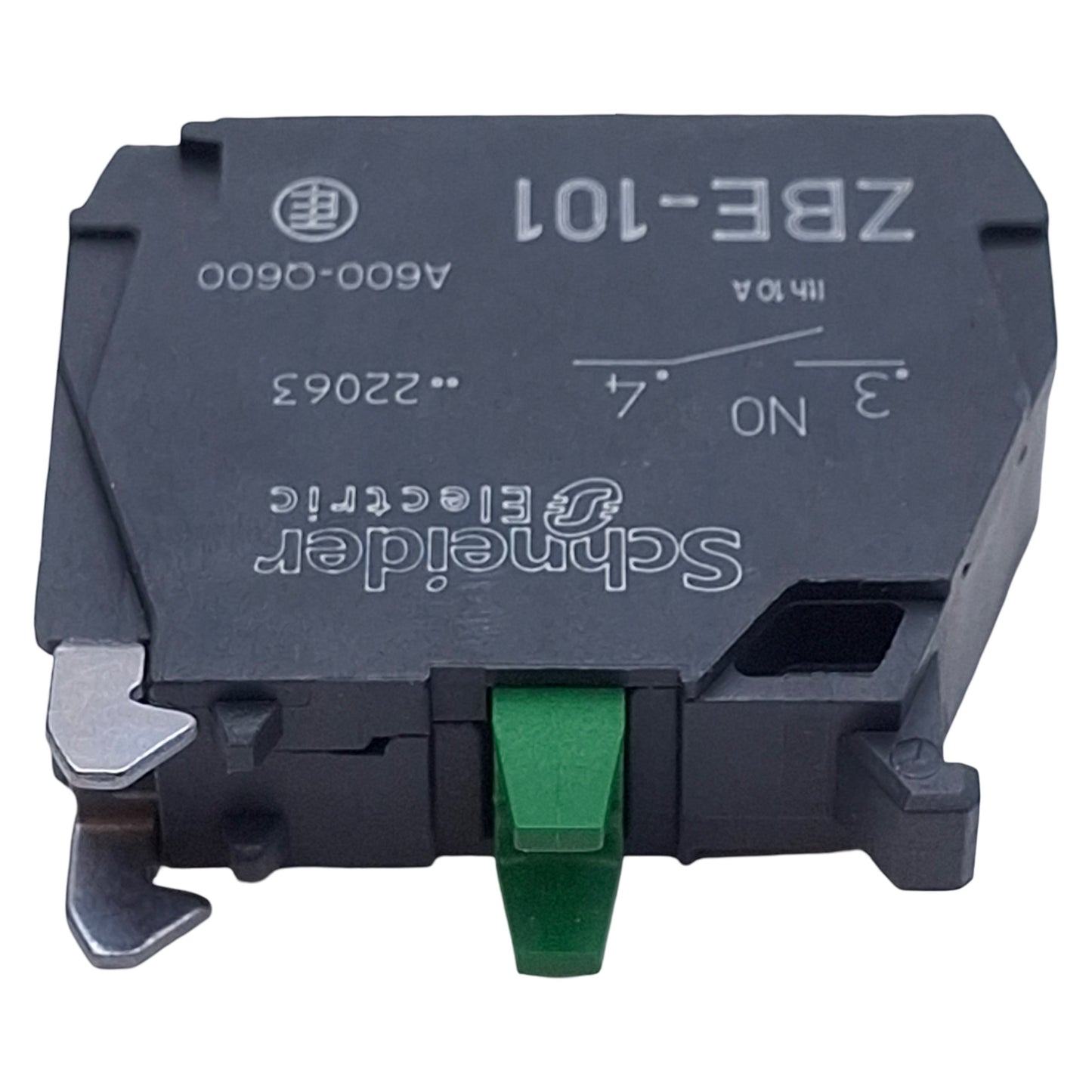New Lot of 4 Schneider Electric ZBE101 Switch Contact Block, 1NO, 10A 600V, ø22mm