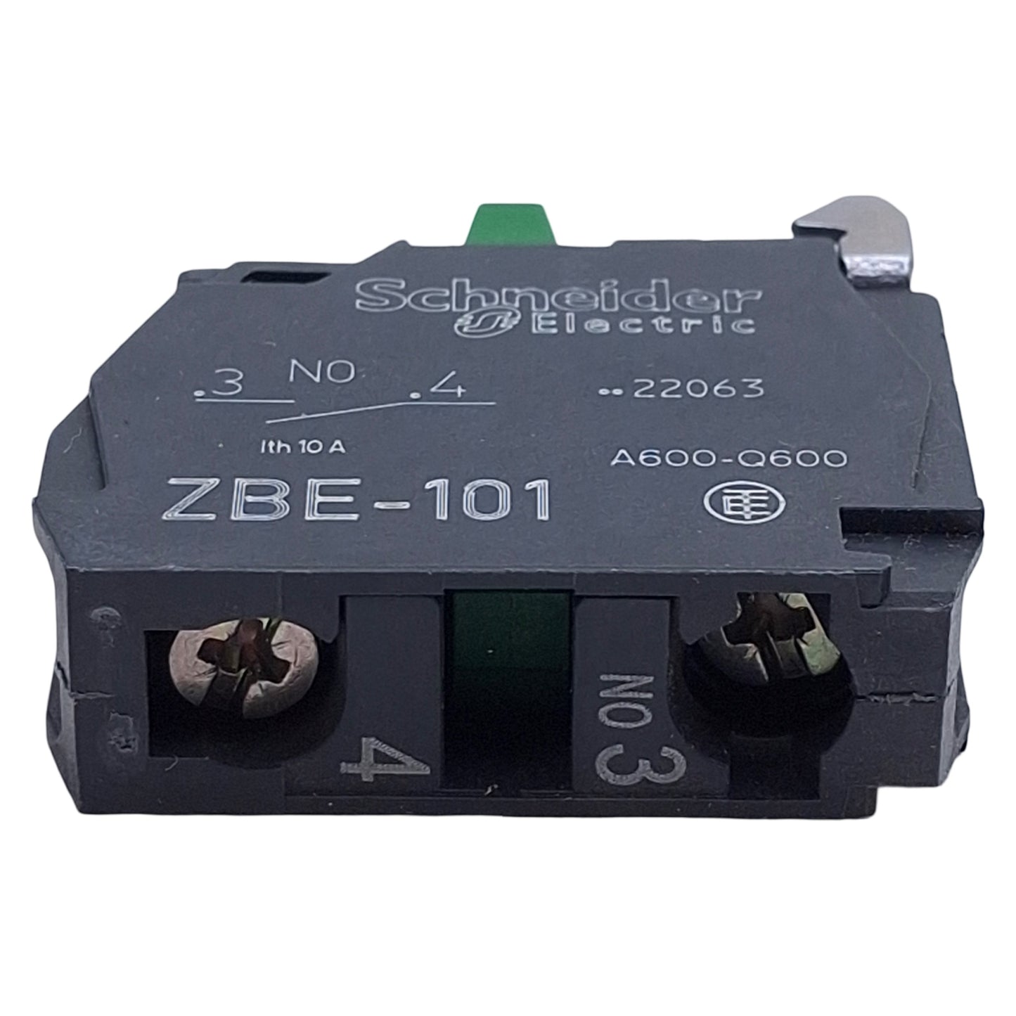 New Lot of 4 Schneider Electric ZBE101 Switch Contact Block, 1NO, 10A 600V, ø22mm
