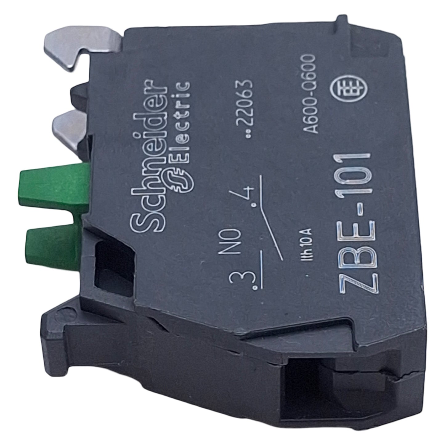 New Lot of 4 Schneider Electric ZBE101 Switch Contact Block, 1NO, 10A 600V, ø22mm