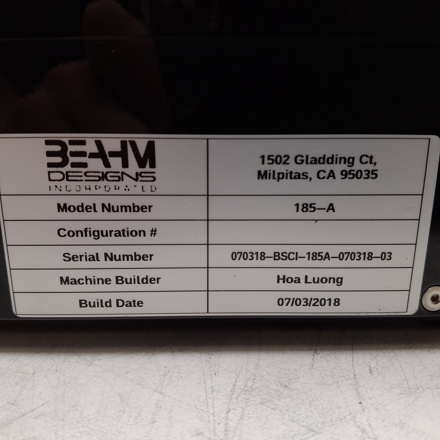Used Beahm 185-A Standard Hot Air System, 200-750°F, ø0.375in x 0.187in W, 120/240VAC