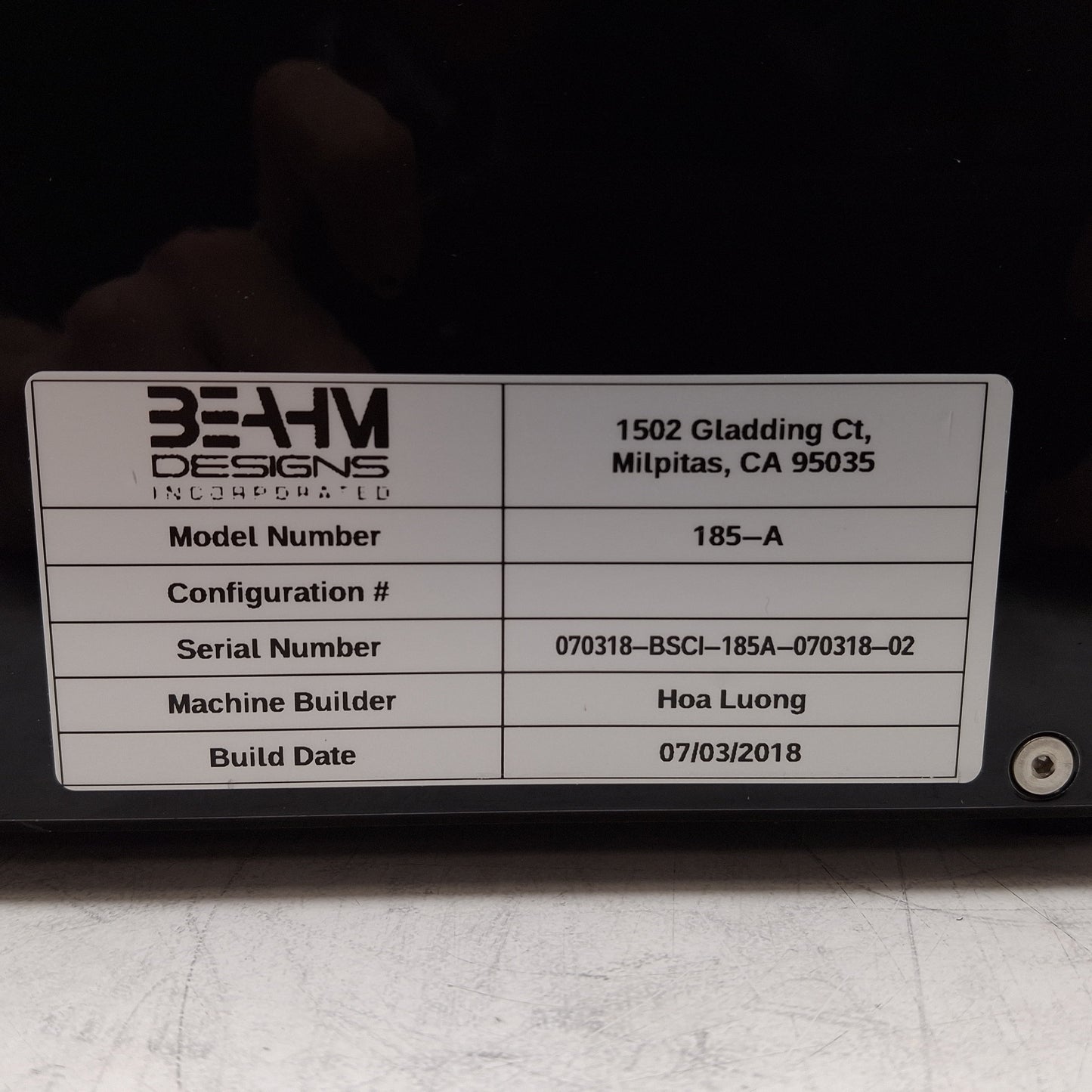 Used Beahm 185-A Standard Hot Air System, 200-750°F, ø0.250in x 0.075in W, 120/240VAC