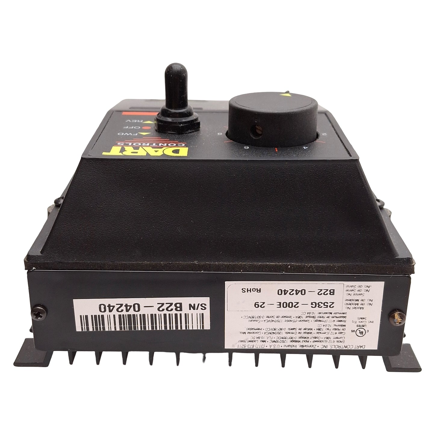 Used Dart 253G-200E-29 DC Motor Speed Control 1/8-2HP, 120/240VAC In, 0-90/180VDC Out