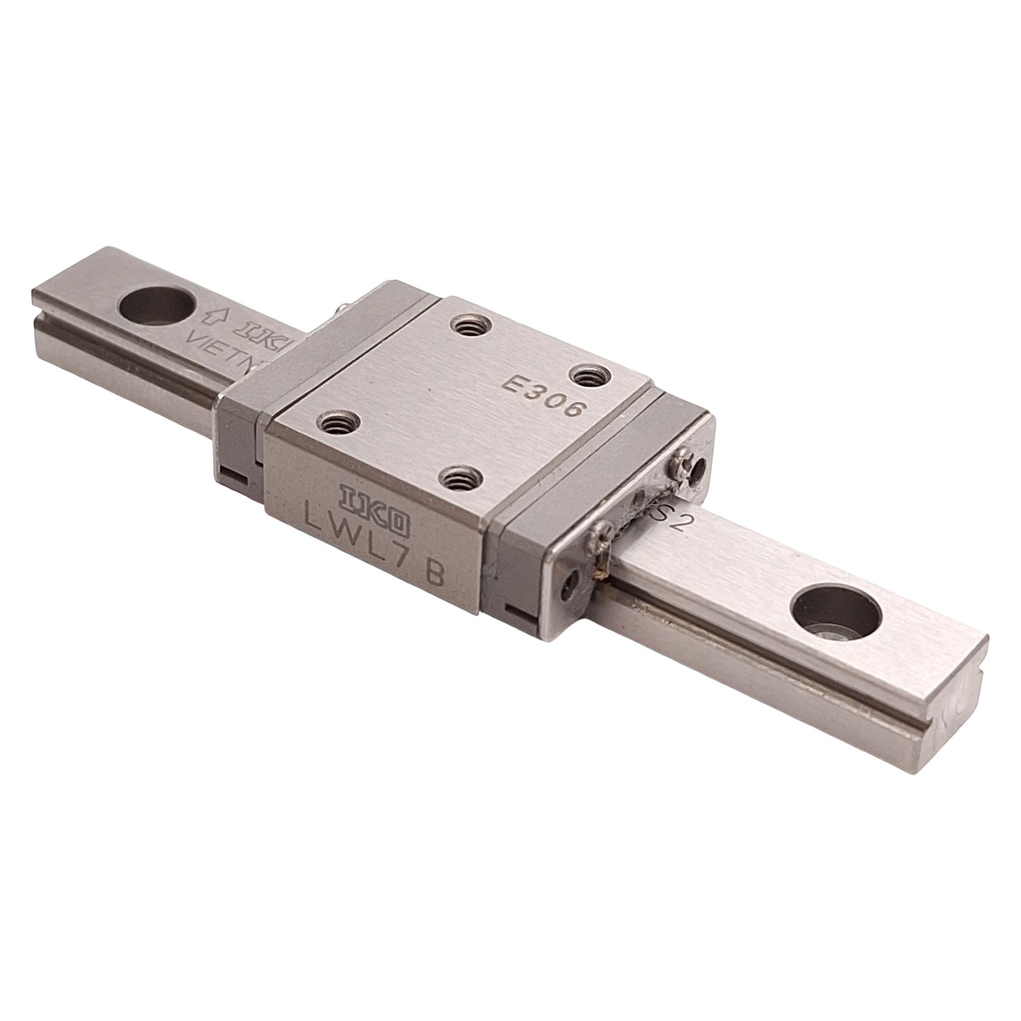 Used IKO LWL7B Linear Guide Assembly, 59mm Rail, 23.5mm x 17mm Carriage, 1330N Load