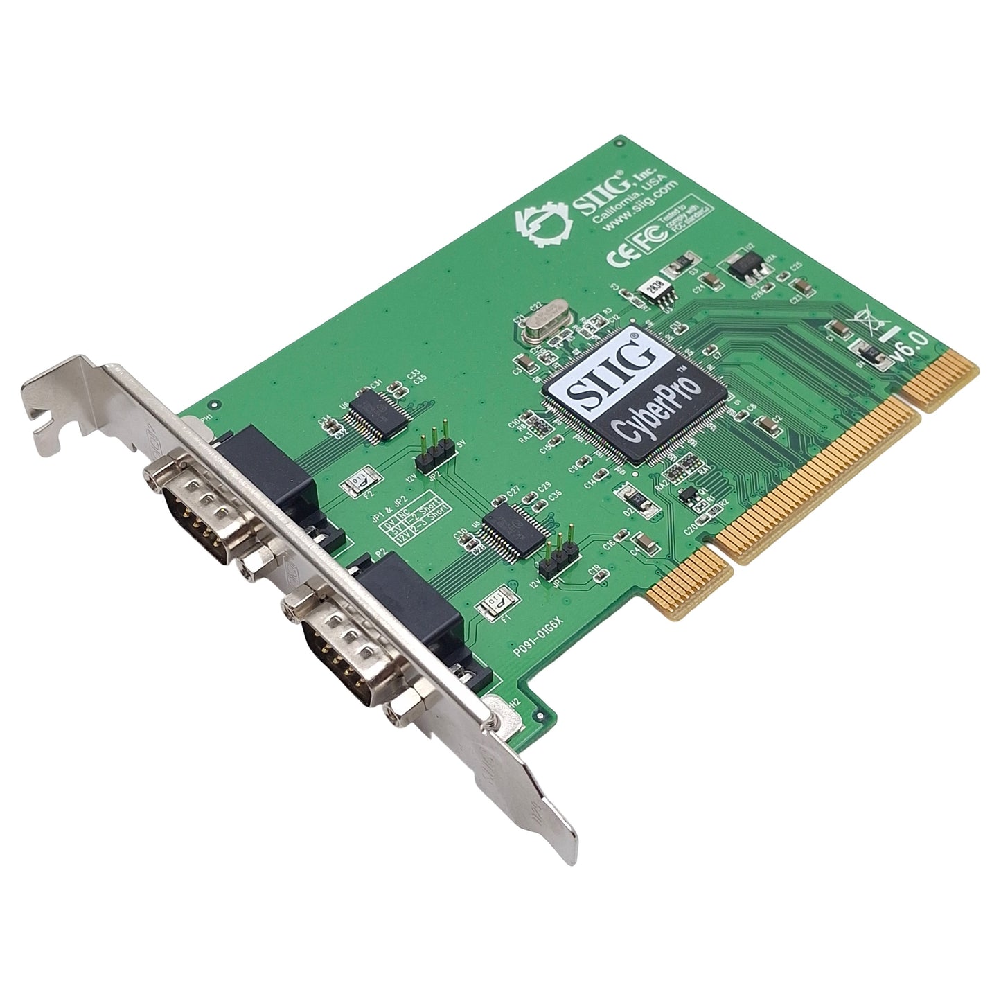 Used SIIG JJ-P02012-S6 CyberSerial Dual PCI I/O Card, 32-/64-Bit, 3.3/5 PCI, RS232