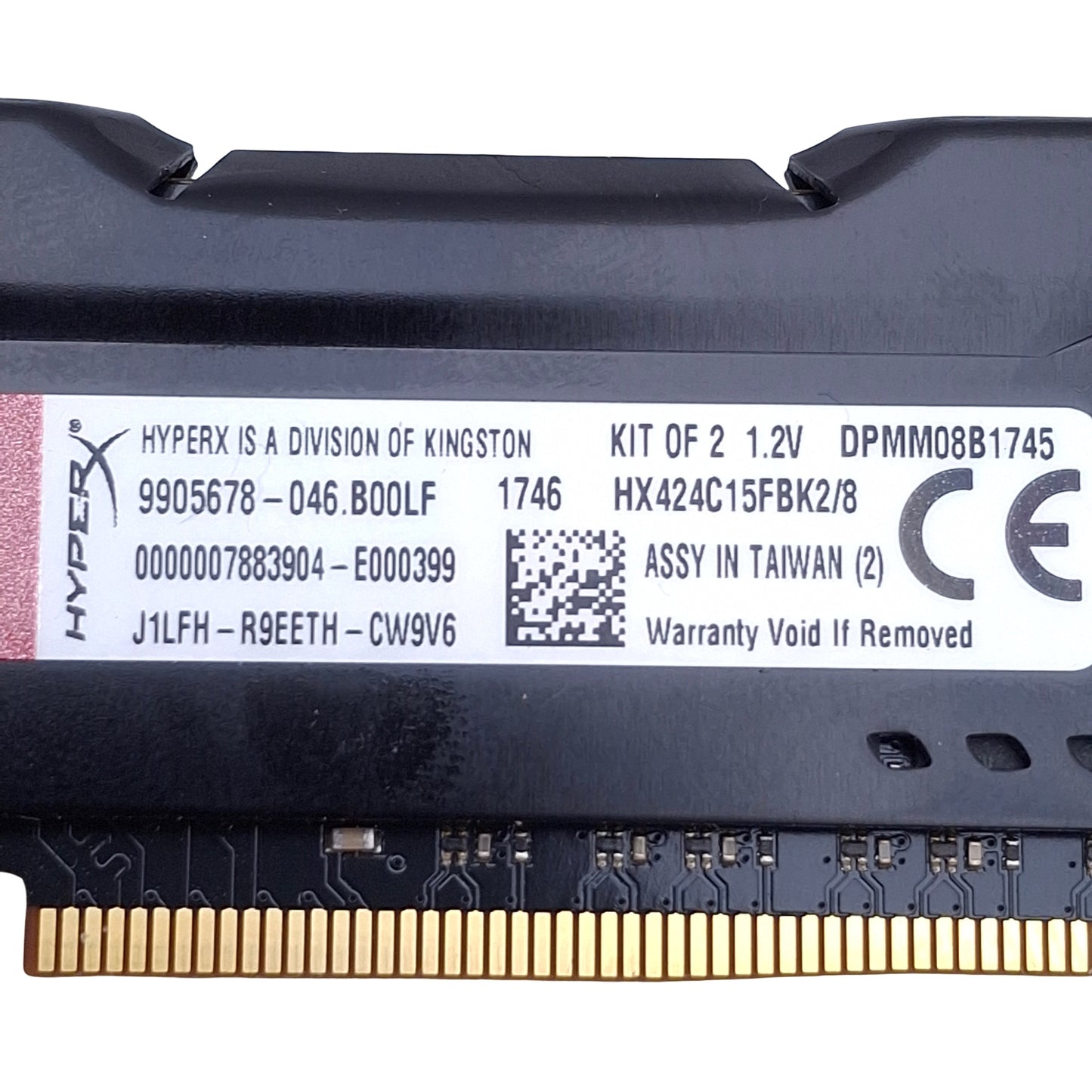 Used Kingston HX424C15FBK2/8 HyperX RAM 4GB, DDR4-2400, 288-Pin DIMM Port, 260ns