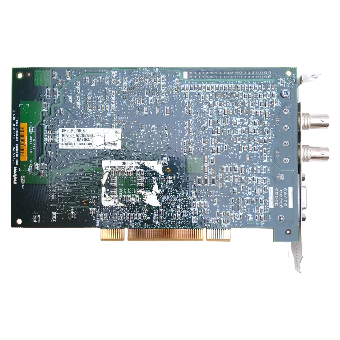 Used Matrox Orion PCI 979-0101 Rev C ORI-PCI/RGB/C Video Capture Card Frame Grabber