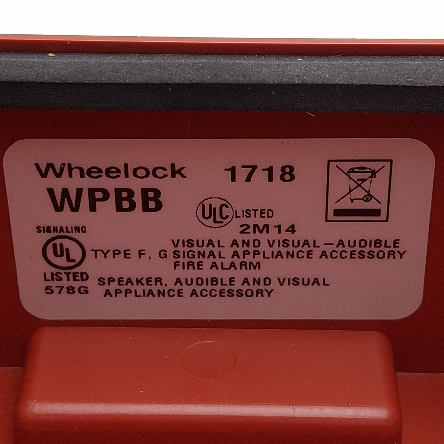 Used Eaton Wheelock ASWP-2475W WPBB Fire Alarm Horn & Strobe w/ Mount, 75dB, 24VDC