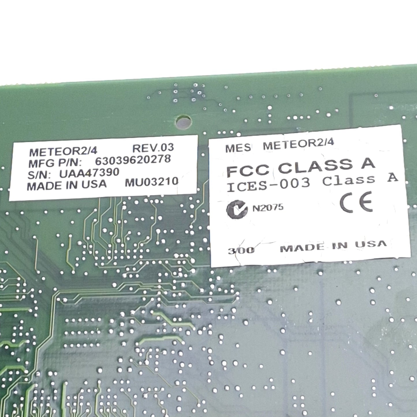 Used Matrox 63039620278 Meteor-II 750-03 Frame Grabber Card, PCI, BNC, 44-Pin D-Sub
