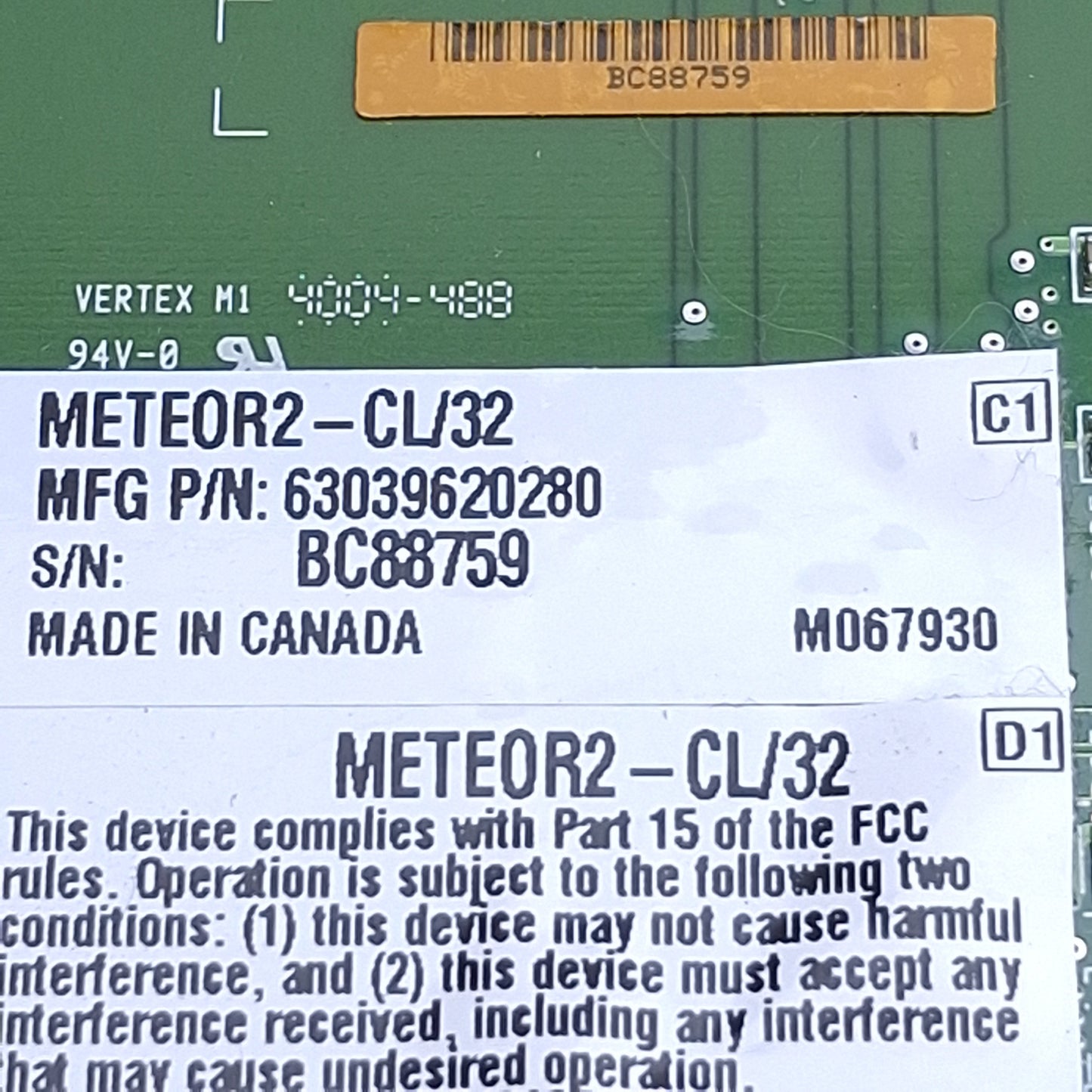 Used Matrox METEOR2-CL/32 Camera Link PCI Frame Grabber Card w/ IO Expansion Card