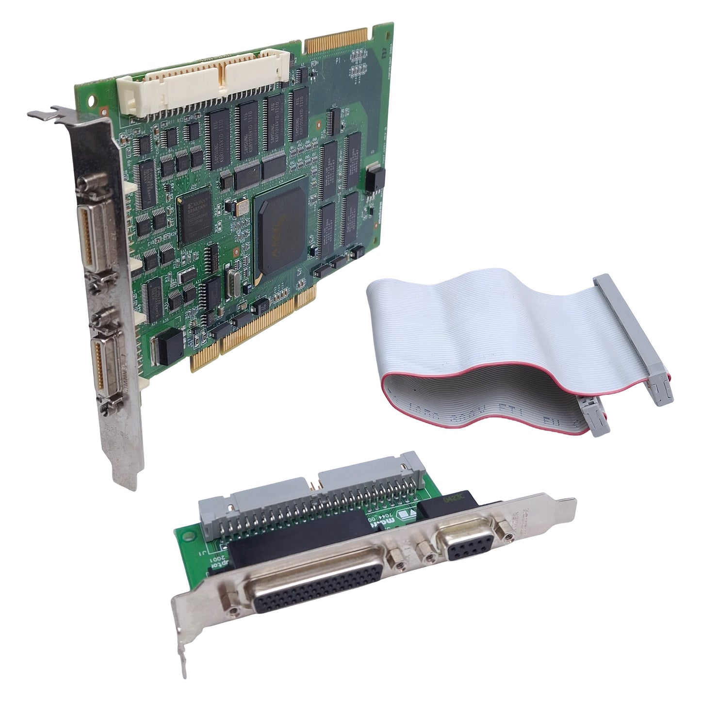 Used Matrox METEOR2-CL/32 Camera Link PCI Frame Grabber Card w/ IO Expansion Card
