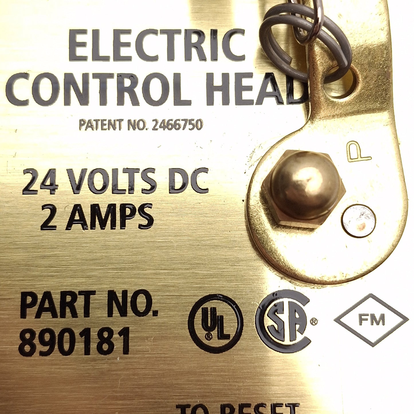 Used Kidde Fenwal 890181 ECS Electric Control Head, 3/4in & 1-1/4in NPT, 24VDC 2A
