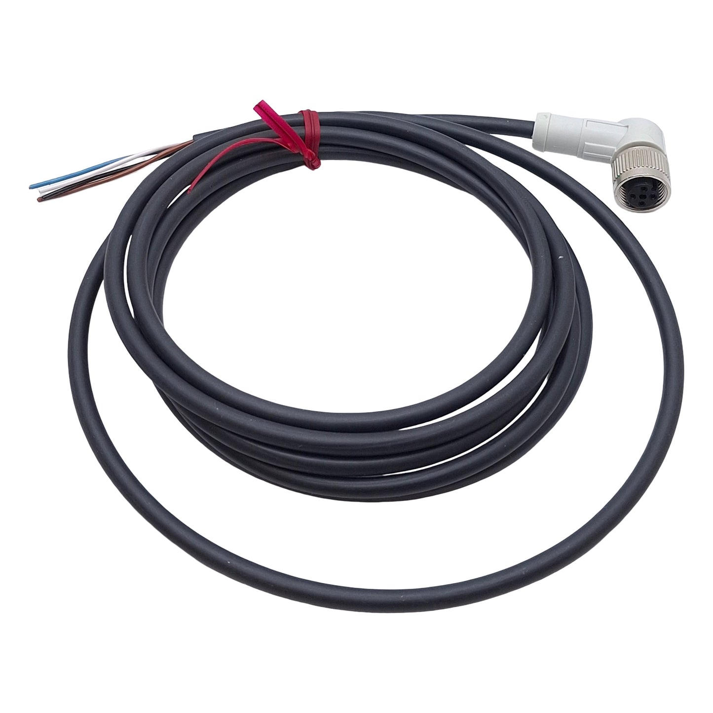 Used Keyence OP-87640 Connector Cable, 4-Pin M12 Female L-Shape to Flying Leads, 2m