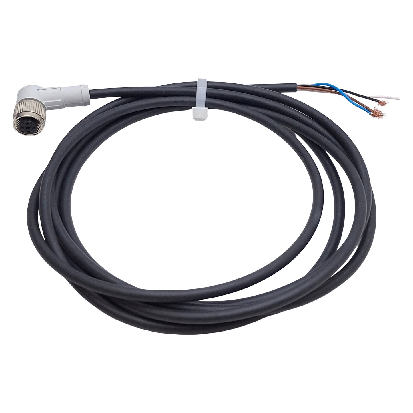 Used Keyence OP-87640 Connector Cable, 4-Pin M12 Female L-Shape to Flying Leads, 2m
