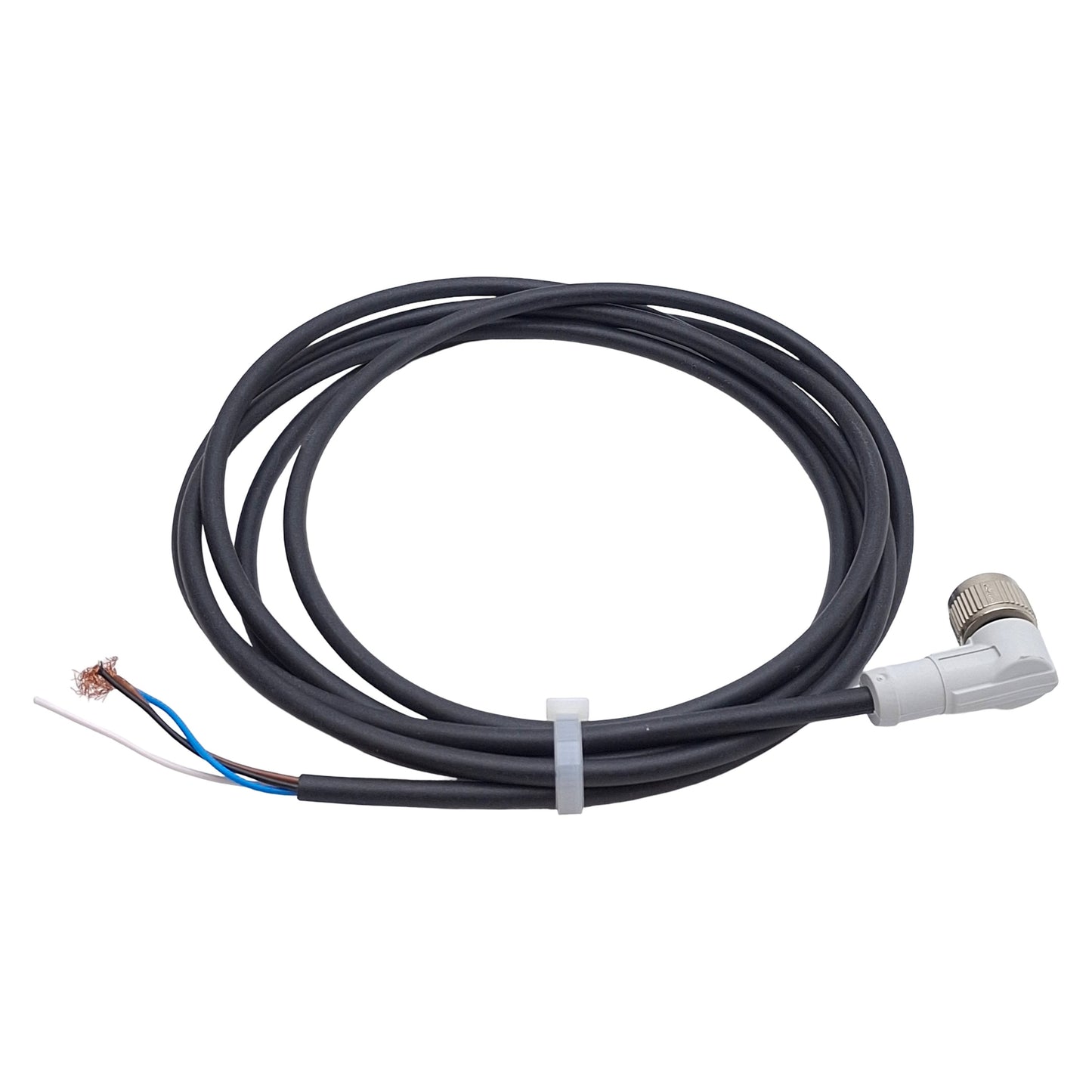 Used Keyence OP-87640 Connector Cable, 4-Pin M12 Female L-Shape to Flying Leads, 2m