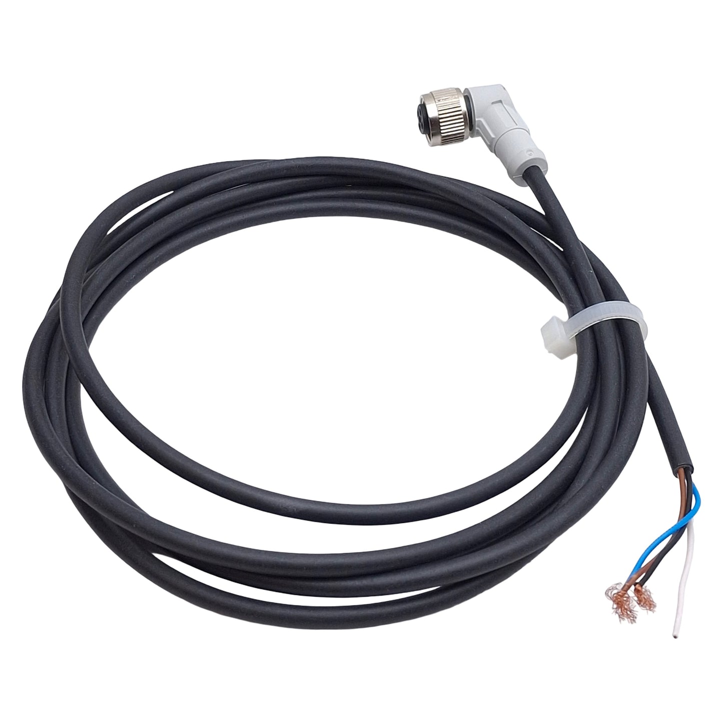 Used Keyence OP-87640 Connector Cable, 4-Pin M12 Female L-Shape to Flying Leads, 2m