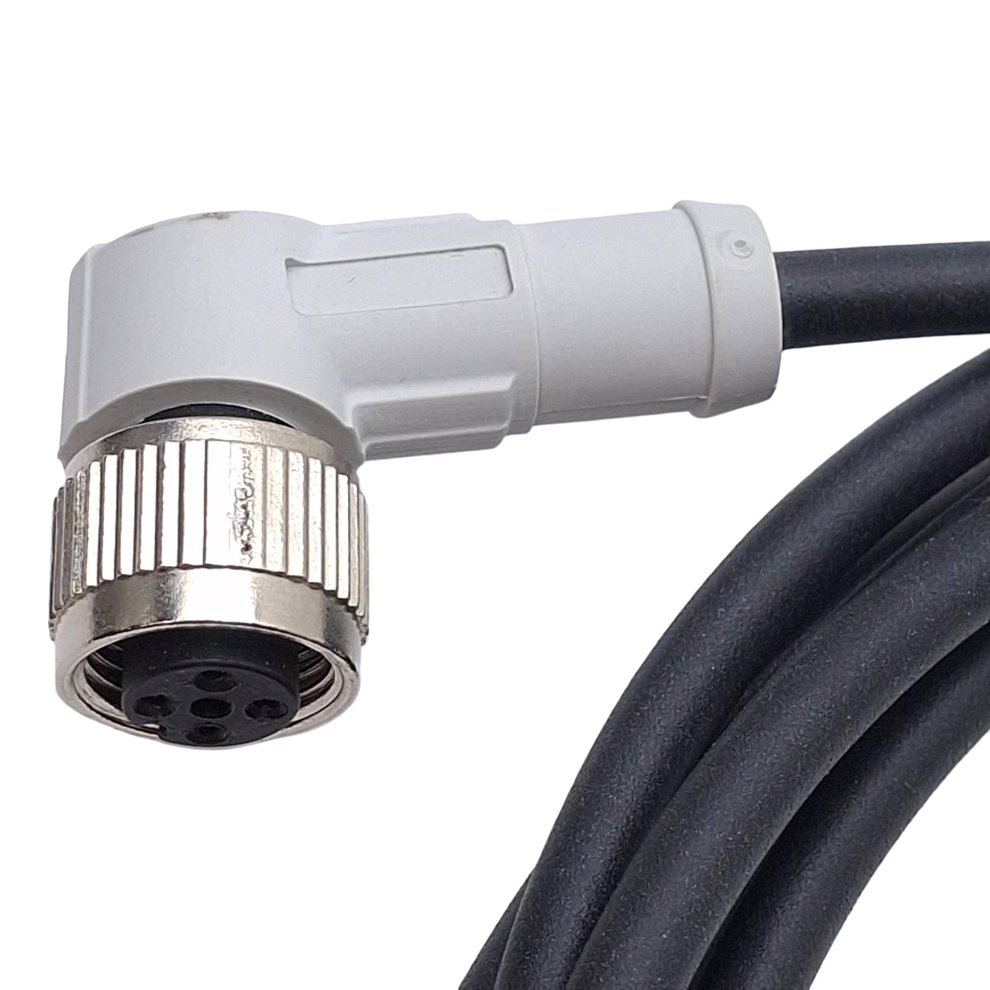 Used Keyence OP-87640 Connector Cable, 4-Pin M12 Female L-Shape to Flying Leads, 2m