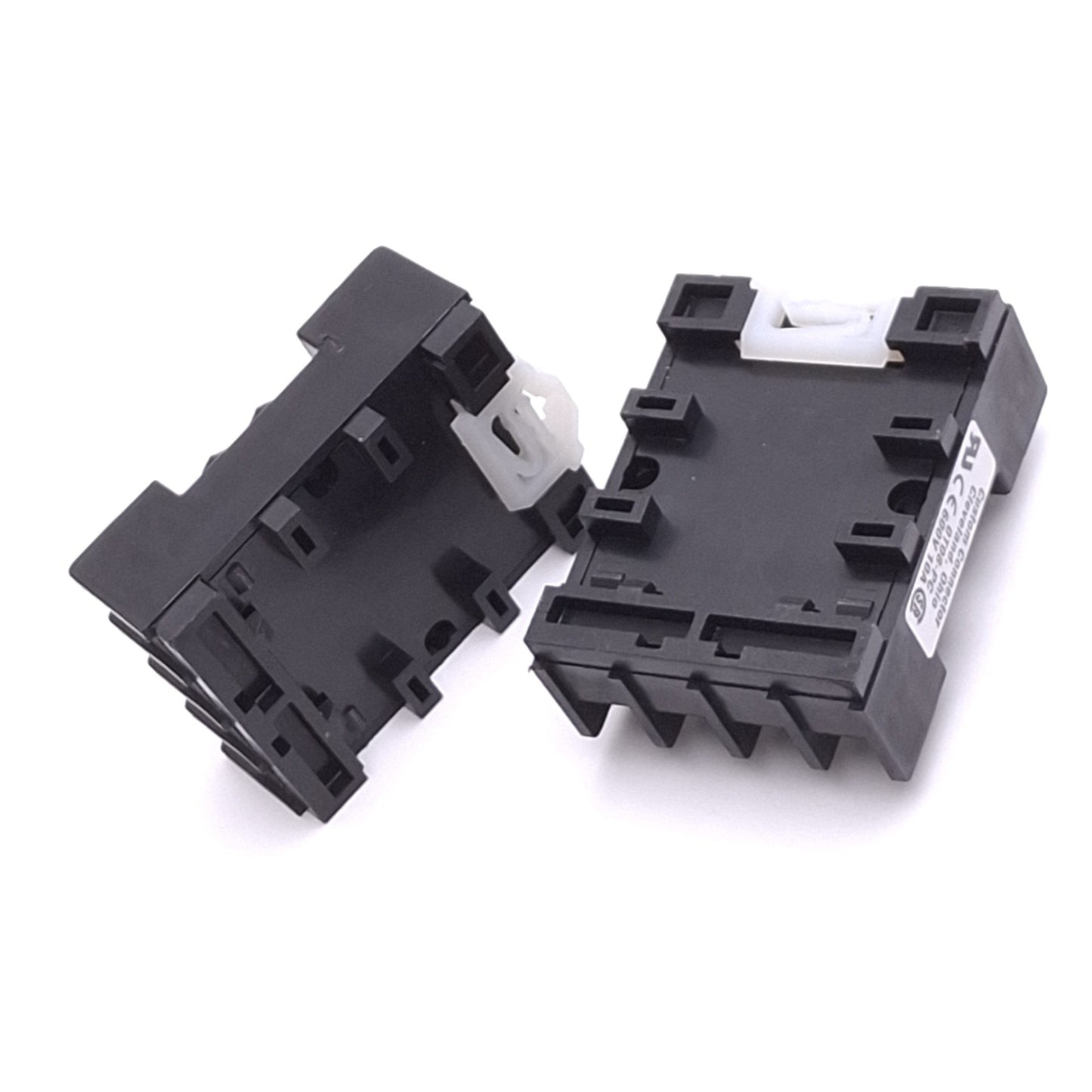 New – Open box Lot of 2 Custom Connector 0T08-PC Relay Sockets, 8-Pin Octal, 600V 10A, DIN Rail