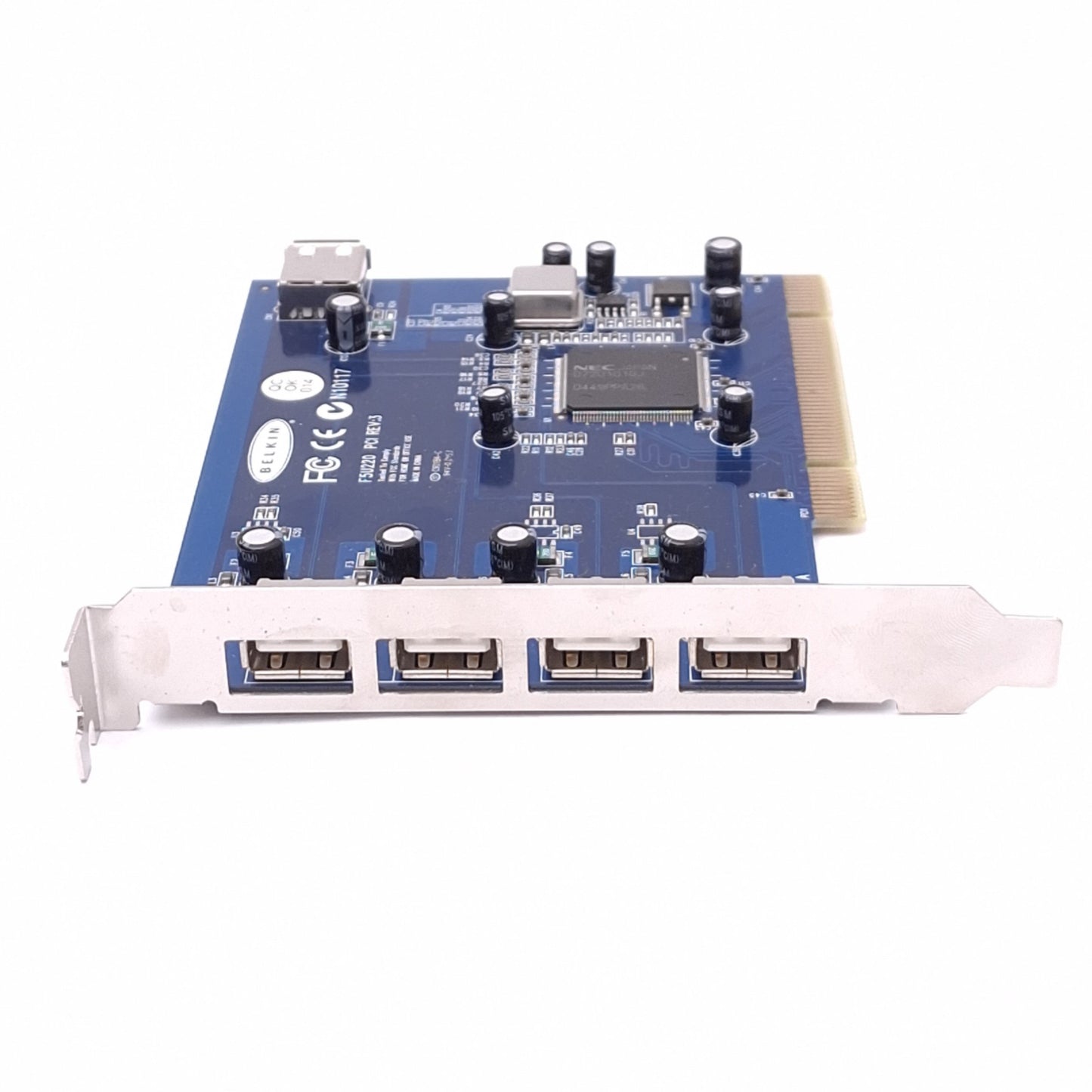 Used Belkin F5U220 PCI USB Expansion Card, 5-Port High-Speed USB 2.0, 480Mbps