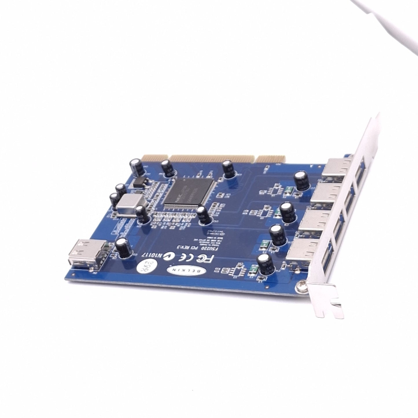 Used Belkin F5U220 PCI USB Expansion Card, 5-Port High-Speed USB 2.0, 480Mbps