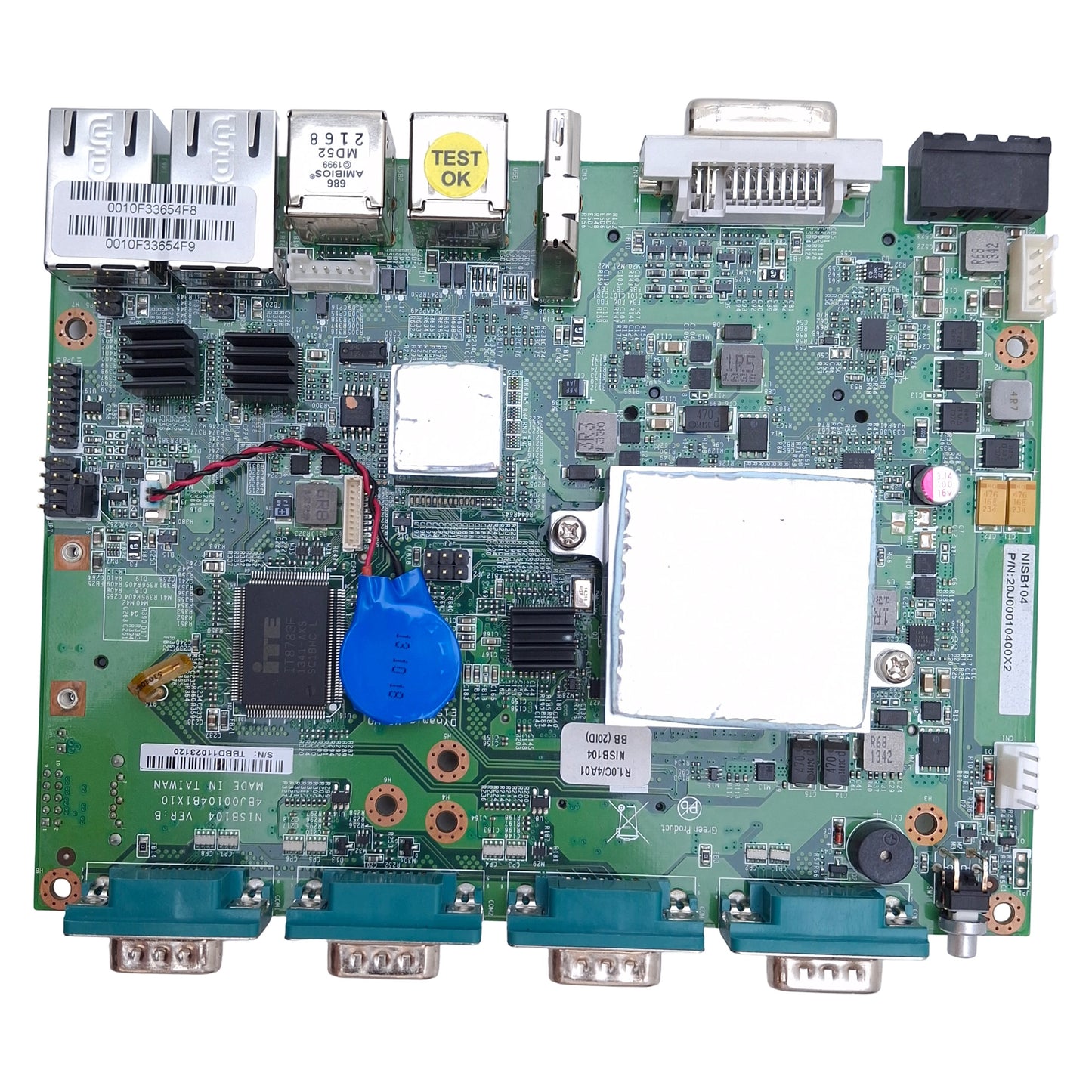 Used Nexcom NISB104 Motherboard w/CPU For NISE 104, Intel Atom D2550, DDR3 4GB