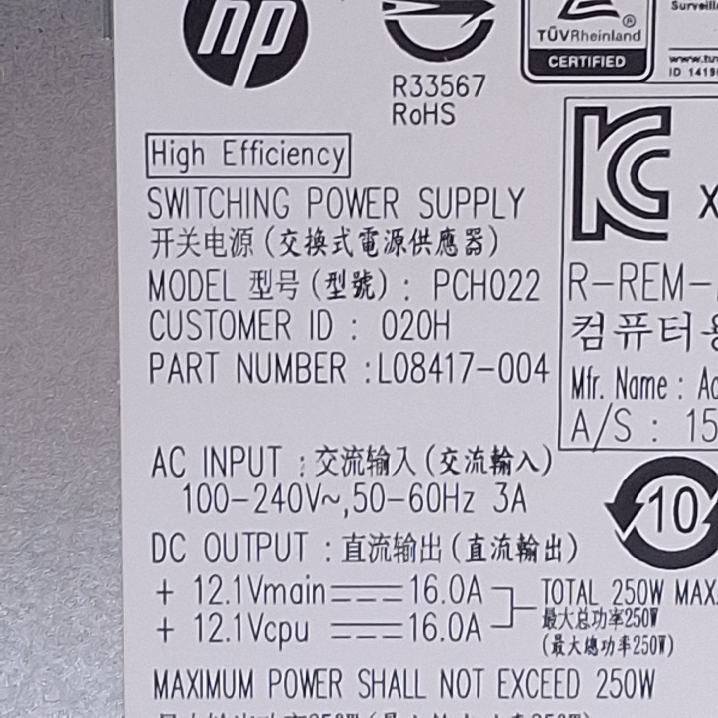Used HP PCH022 Switching Power Supply 100-240VAC Input, 12VDC 16A Output, 4-Pin 7-Pin