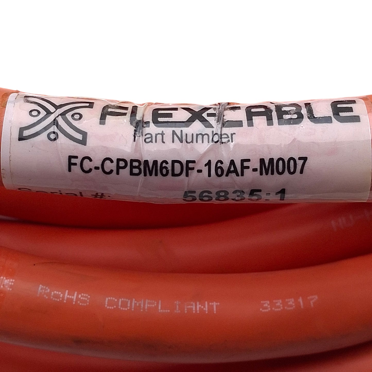 Used Flex-Cable FC-CPBM6DF-16AF-M007 Servo & Power/Brake Cable, 6-Pin Female, 5m