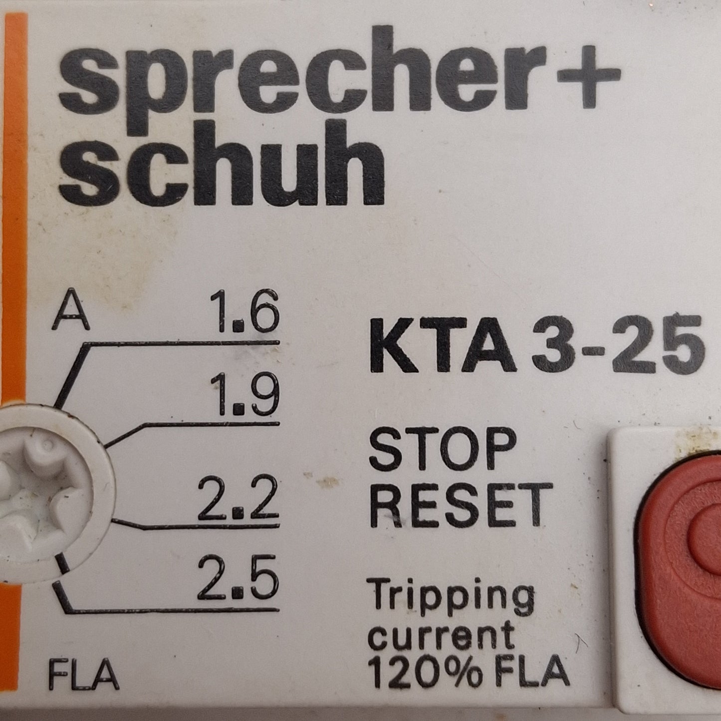 Used Sprecher+Schuh KTA3-25-2.5A Motor Controller Circuit Breaker, 3-Pole, 1.6-2.5A