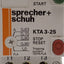 Used Sprecher+Schuh KTA3-25-1A Motor Controller Circuit Breaker, 3-Pole, 0.63-1A