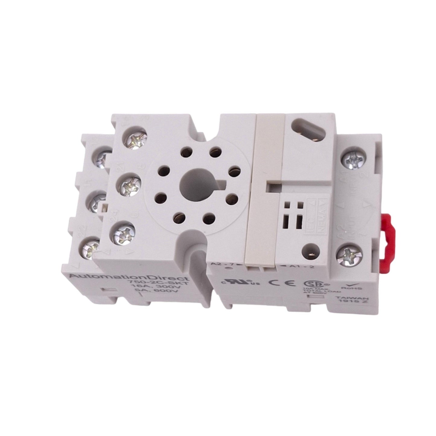 New Automation Direct 750-2C-SKT Relay Socket, 8-Pin Octal, 300V 16A, DIN Rail