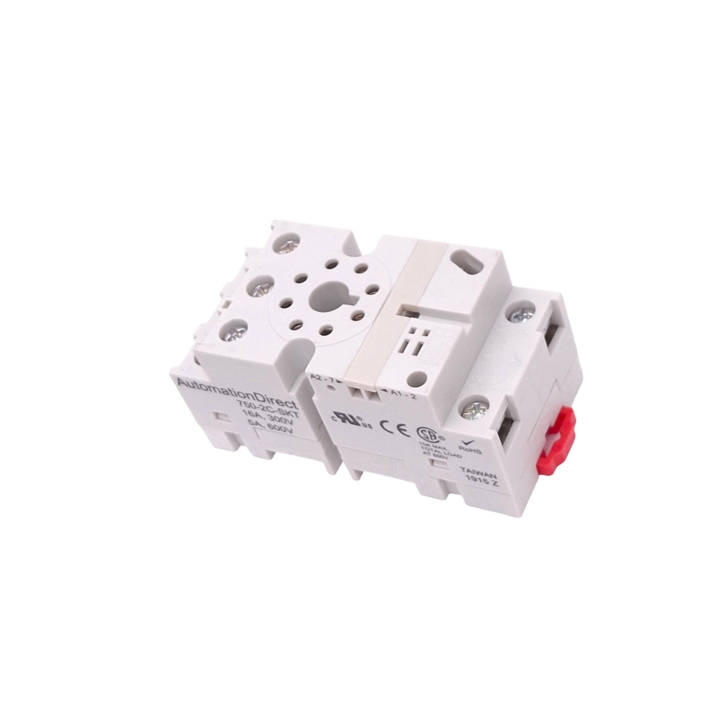 New Automation Direct 750-2C-SKT Relay Socket, 8-Pin Octal, 300V 16A, DIN Rail