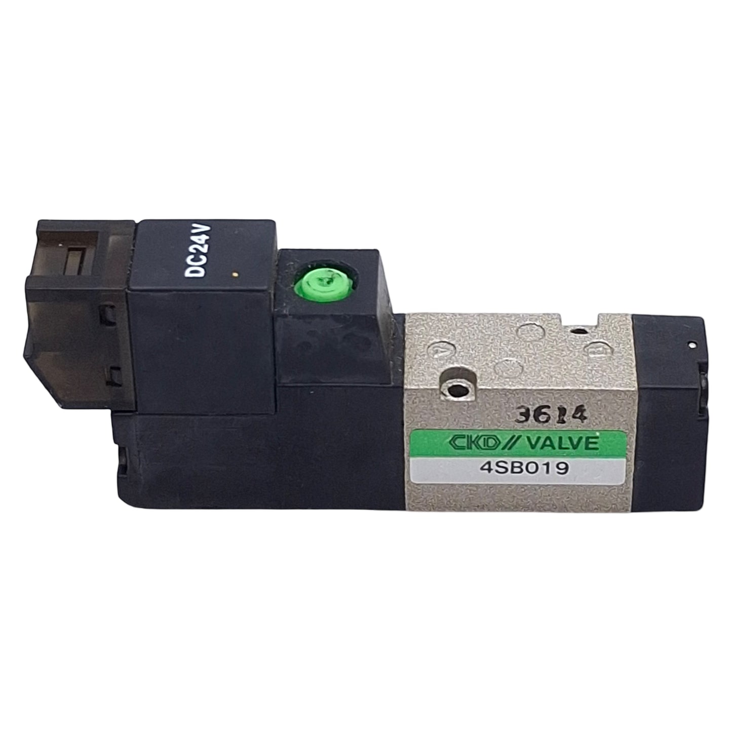 Used CKD 4SB019 Solenoid Valve, Sub-Plate Mount, 2-Position, 0.7MPa, 24VDC Coil