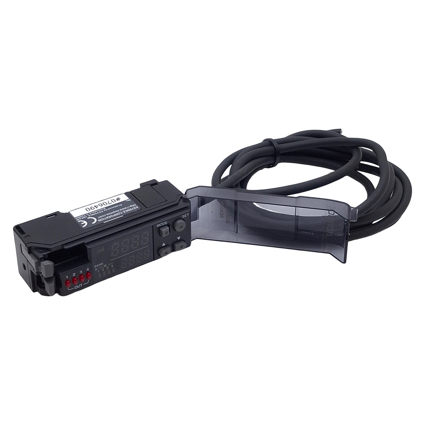 Used Keyence CZ-V21AP Fiber Optic Amplifier Unit, PNP Out, 24VDC, 8-Wire Leads, 1.3m