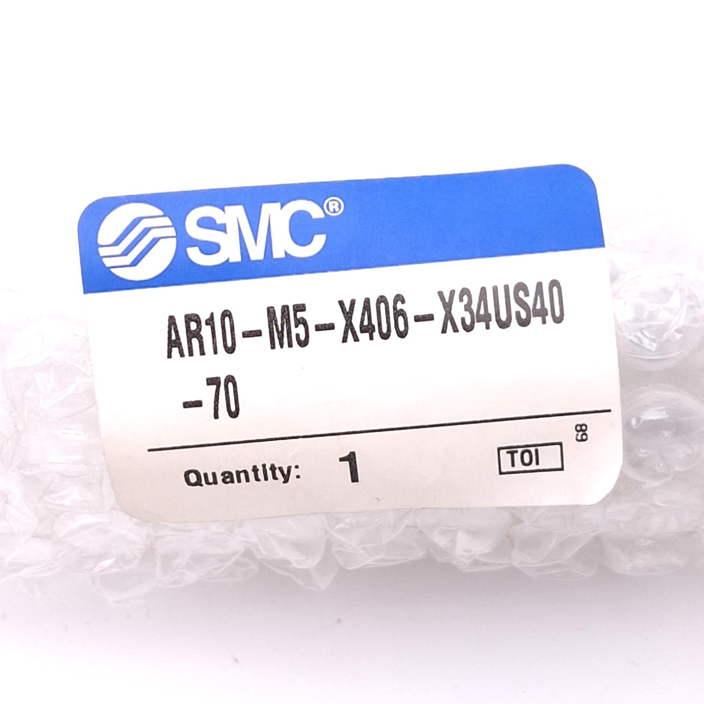 New SMC AR10-M5-X406-X34US40-70 Pneumatic Regulator, 40-70psi Set, 145psi Max, M5