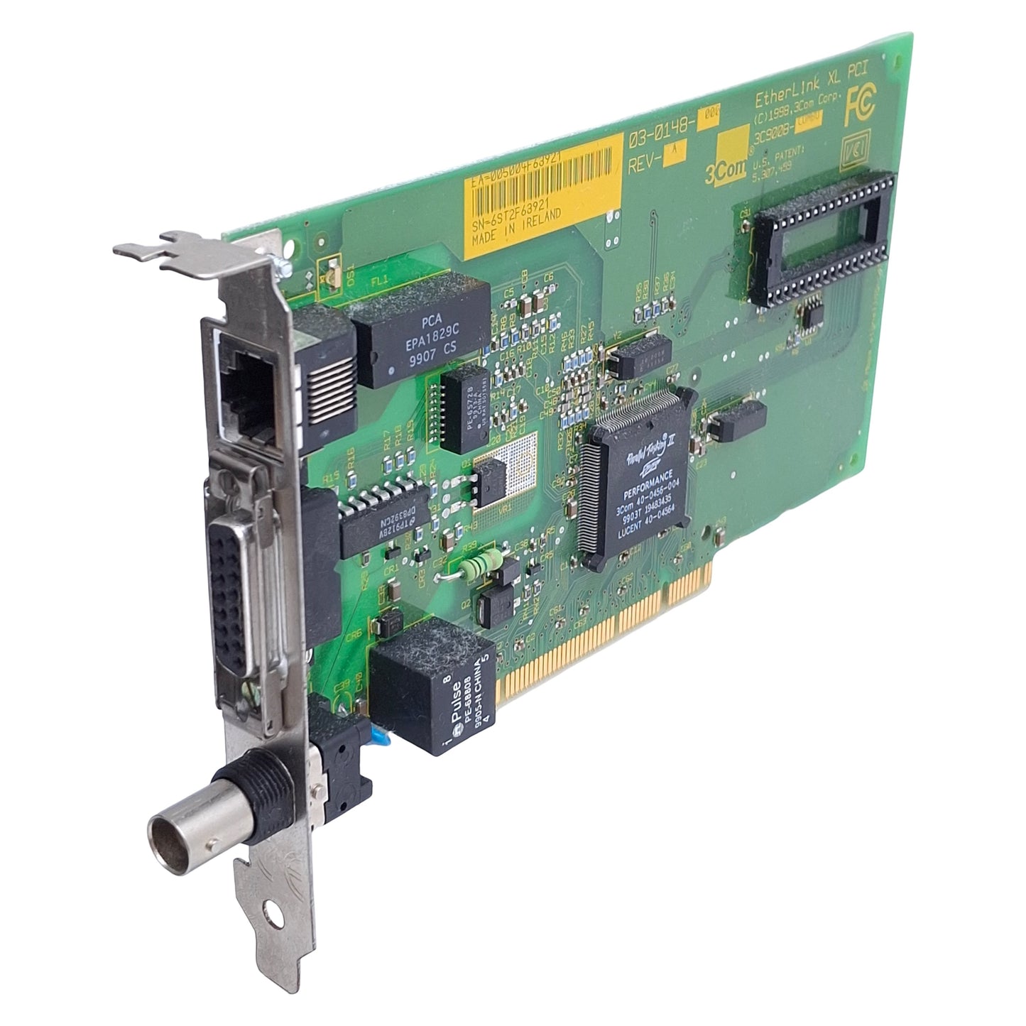 Used 3Com 3C900B-COMBO EtherLink XL PCI Network Interface Card, 10Mbps Speed, RJ-45