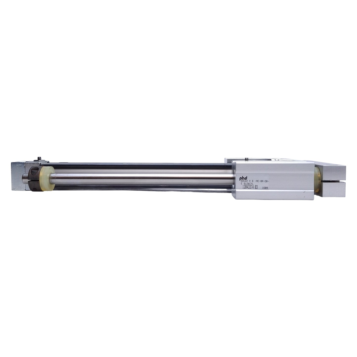 Used PHD SDC22X6-AE-BR-DB-E-H4 Pneumatic Thruster Slide 3/4" Bore, 6" Stroke, 1/8 NPT