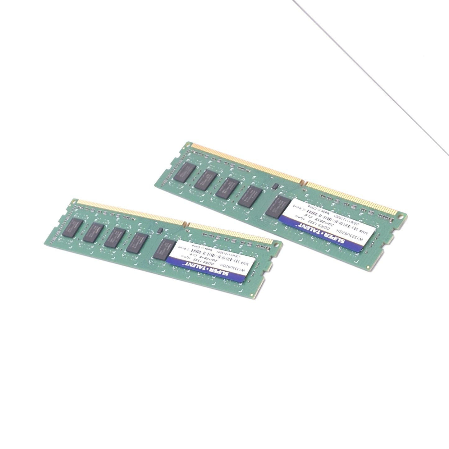 Used Lot of 2 Super Talent W1333UB2GH Hynix RAM Modules, 2GB DDR3-1333, 240-Pin DIMM