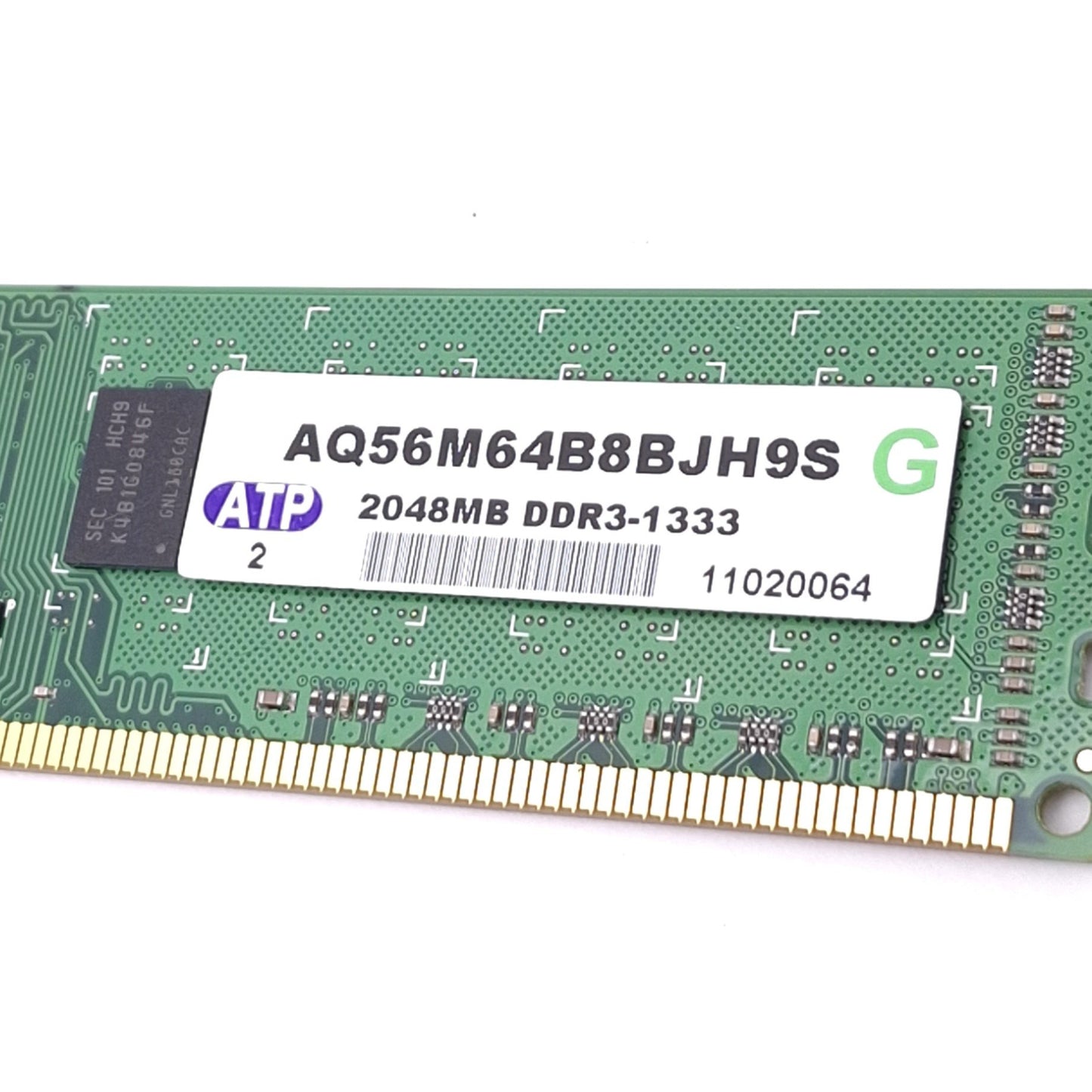 Used ATP Electronics AQ56M64B8BJH9S Memory Module, 2GB DDR3-1333 RAM, 240-Pin DIMM