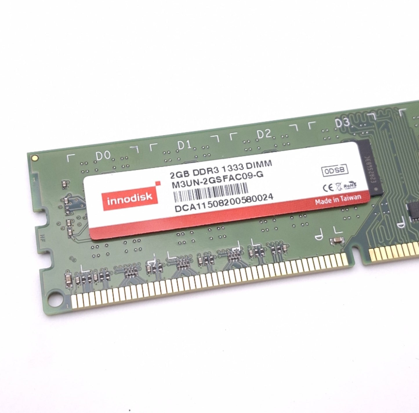 Used Innodisk M3UN-2GSFAC09-G Memory Module, 2GB DDR3-1333 SDRAM, 240-Pin DIMM
