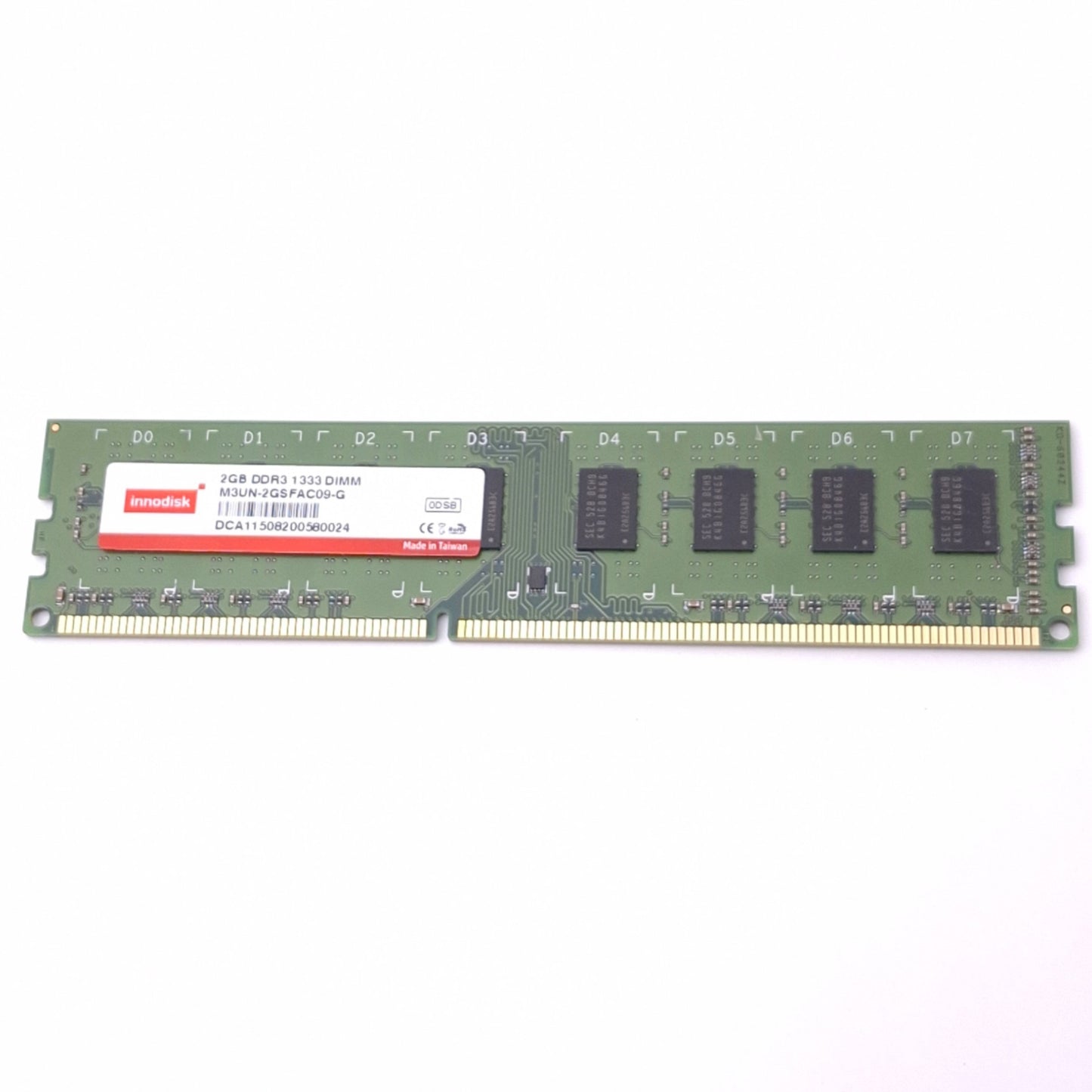 Used Innodisk M3UN-2GSFAC09-G Memory Module, 2GB DDR3-1333 SDRAM, 240-Pin DIMM