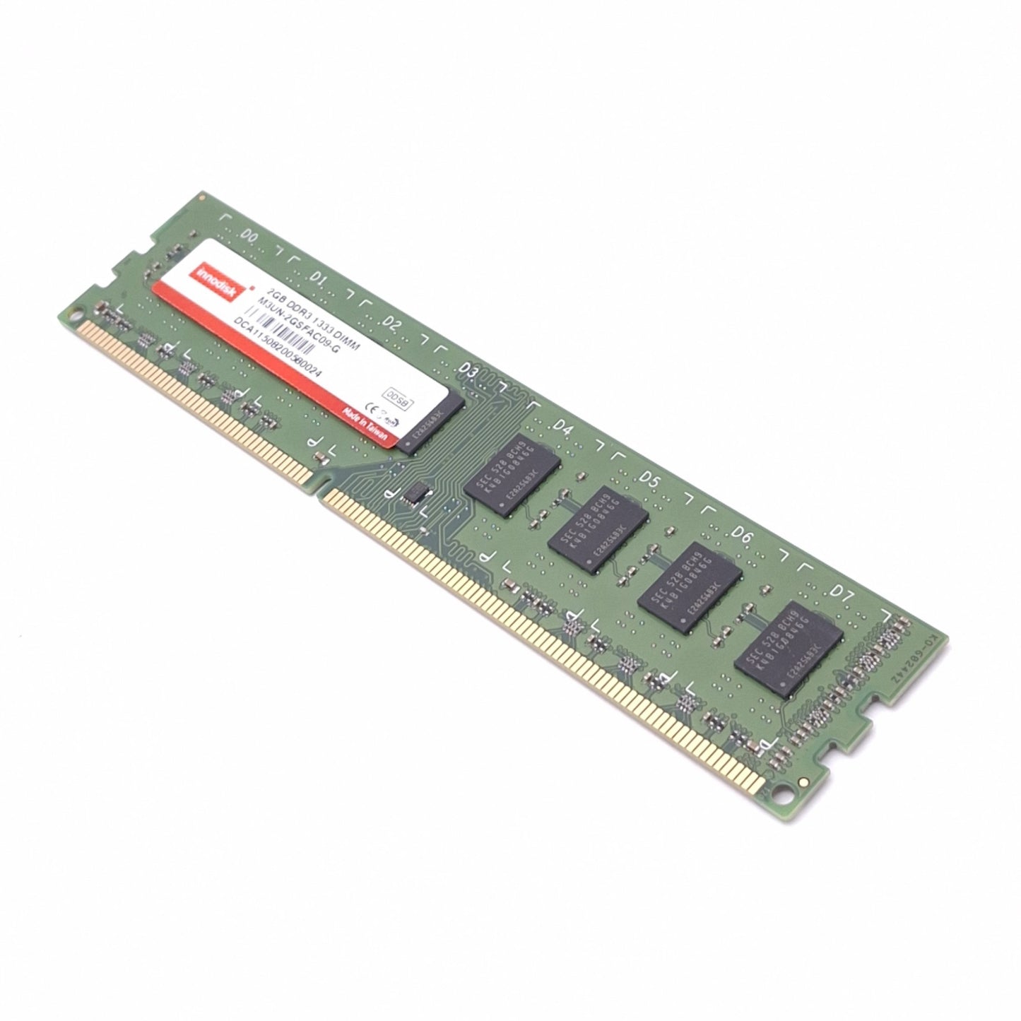 Used Innodisk M3UN-2GSFAC09-G Memory Module, 2GB DDR3-1333 SDRAM, 240-Pin DIMM
